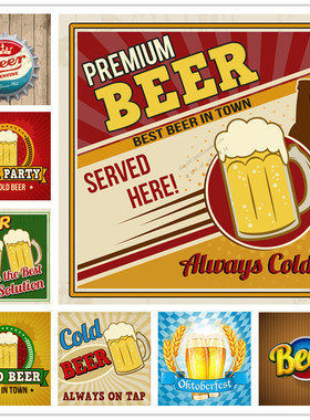 A1258矢量欧美复古啤酒酒吧海报模板 AI设计素材