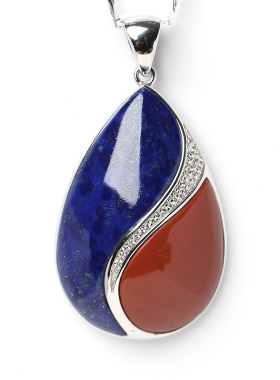 天然帝王吊坠红竹石