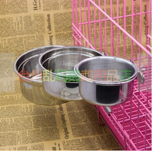 鹦鹉防咬食盒不锈钢食盆食杯食槽水盒食盒可固定饲料盆宠物狗杯子