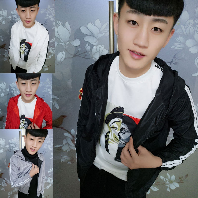 快手红人同款外套精神社会小伙长袖薄夹克学生春秋季修身男女外套