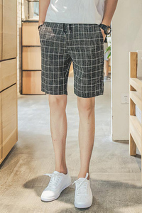A003-K171-P20 新款男装格子休闲短裤图片
