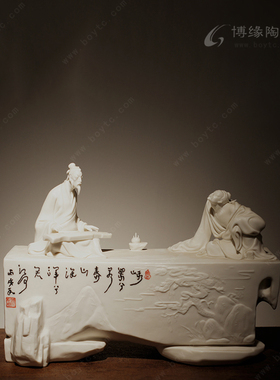 古典人物琴房高档会所德化白瓷