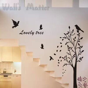 小鸟树枝墙贴纸客厅卧室儿童房墙壁楼梯走廊玄关通道装饰墙贴画