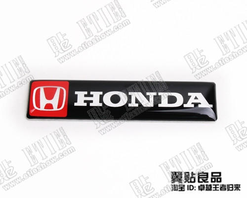 适用于改装车标本田honda 铝胶贴立体滴胶车贴 随意贴标 [对装]