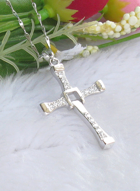 十字架情侣项链银饰吊坠