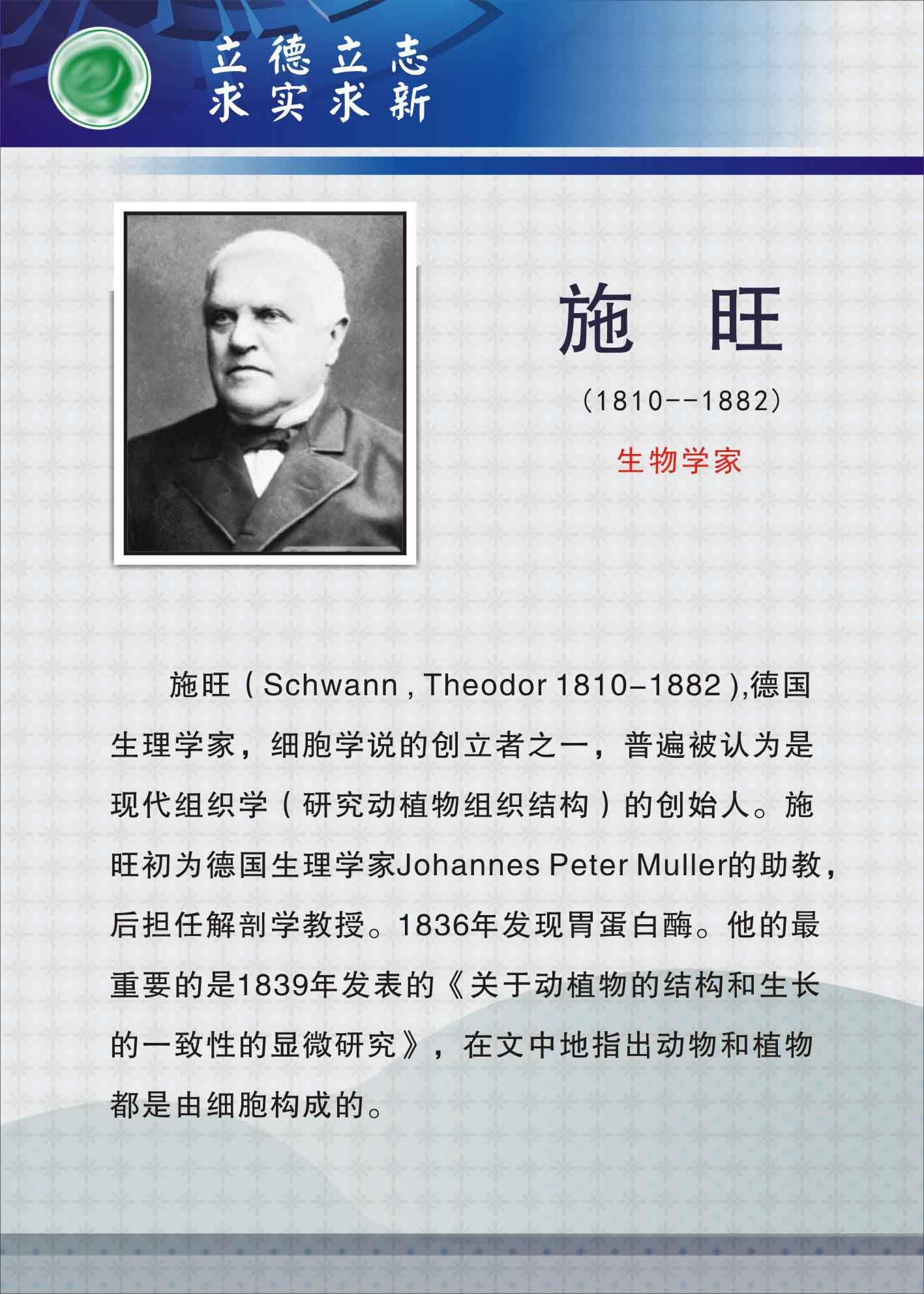 735海报展板733校园文化实验室科学名人生物学家挂图施旺