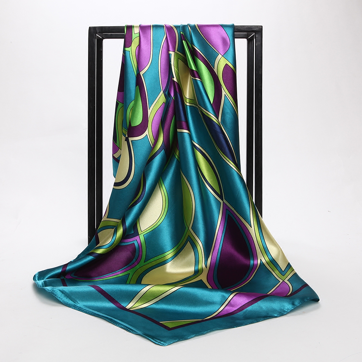 厂家直销仿真丝素金绸缎90大方巾女秋冬真丝丝巾小披肩两用围巾