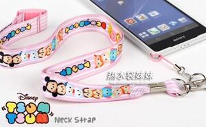 日单迪斯尼Disney公主Tsum Tsum全家福公仔手机绳手机链挂脖长带