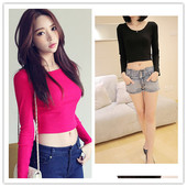 舞蹈 肚皮舞上衣练功服露脐长袖 清仓舞蹈服上衣长袖 肚皮舞服装