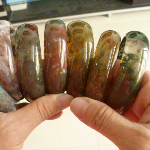 精美正品纯天然原色无烧红绿水草玛瑙玉髓手镯加宽加厚中宽加厚