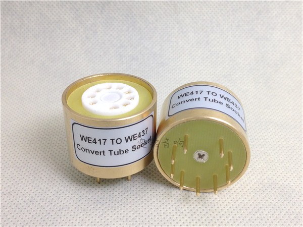 特制 镀金管座 WE417A（插上面）转WE437A电子管转换座 单个价