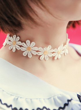 日系原宿小雏菊蕾丝项圈38元包邮