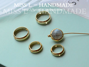 不掉色 包镶效果 保色 对孔圆环 8mm6mmdiy手工饰品 18K包金 V25