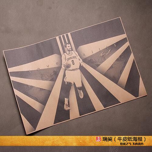 新狼王 海报 凯文乐福 kevin love 骑士队 海报 nba明星画 复古