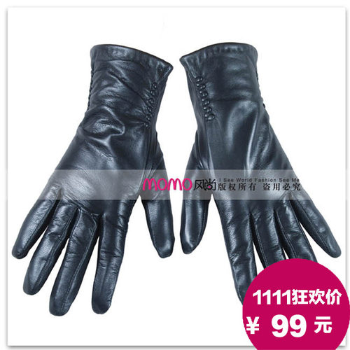 warmen真皮皮手套女士羊皮冬季