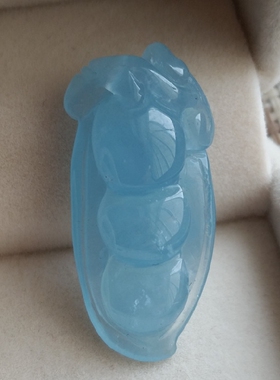 一物一图竹子四季豆冰种海蓝宝