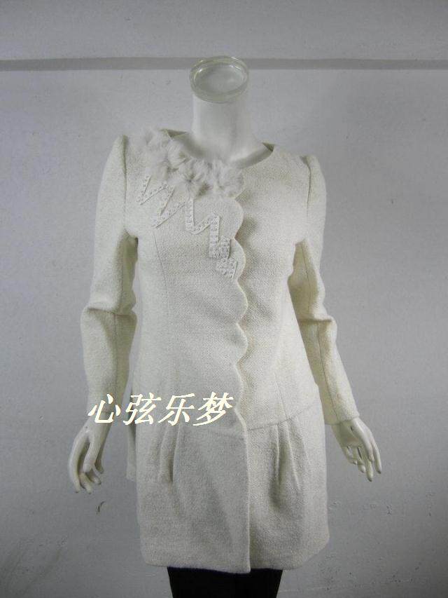 专柜正品梦至超2019冬装M12F210时尚百搭中长款毛呢外套大衣特价