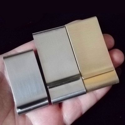 精品 不锈钢钱夹钞票夹男女士创意金属钱夹卡包夹票据夹子 三折夹