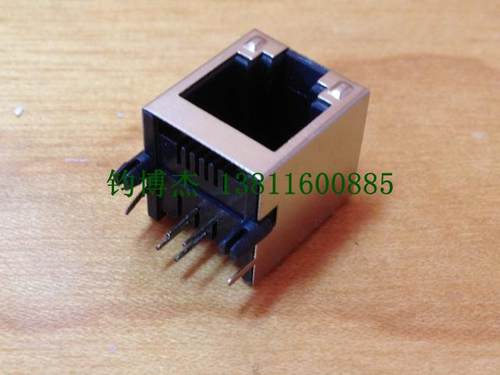 【CZT】5521S-6P4C RJ11插座 金属屏蔽电话插座 弯脚90°四芯插座