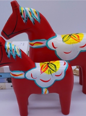 手工彩绘达拉木马欧式风家居装饰