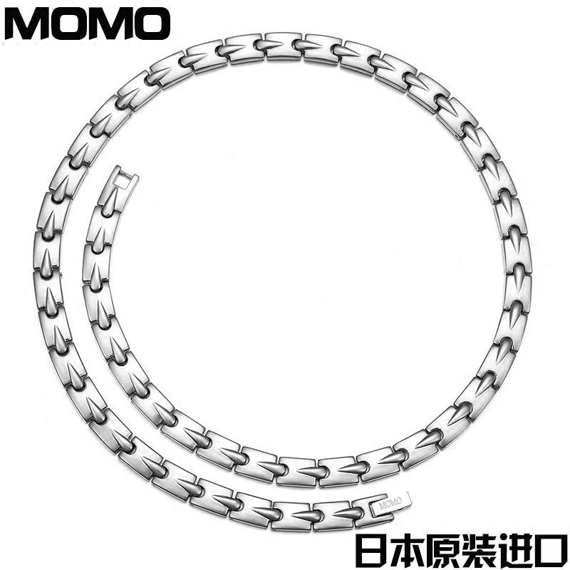 日本防辐射磁疗运动项链男防颈椎圈磁力链钛项圈钛链保健环抗疲劳