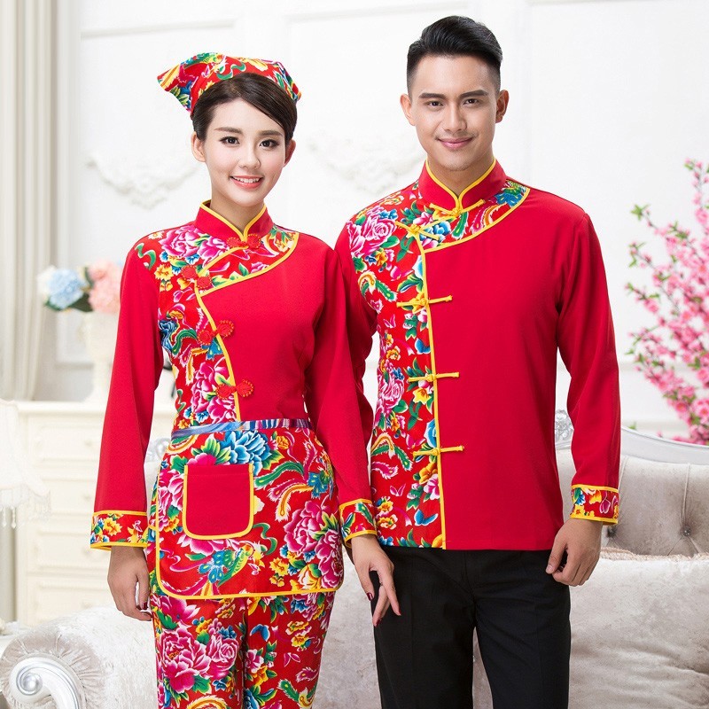 酒店工作服秋冬装长袖中餐厅