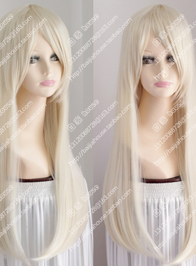 cosplay假发 奶金色长直发 妖狐x仆ss gwen格温yuki 雪小路野蔷薇
