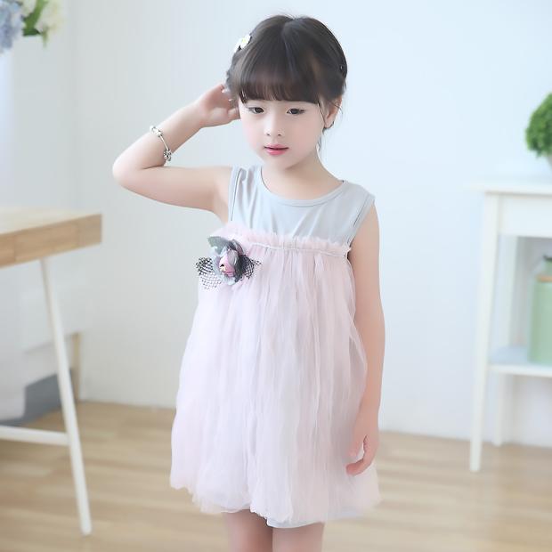 童装连衣裙新款夏季女童韩版蕾丝蓬蓬裙公主裙中小儿童裙子潮