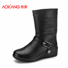 Aokang shorter winter comfort boots in women's shoes women's boots belt buckle boots MOM shoes clearance sale Sony memory stick USB