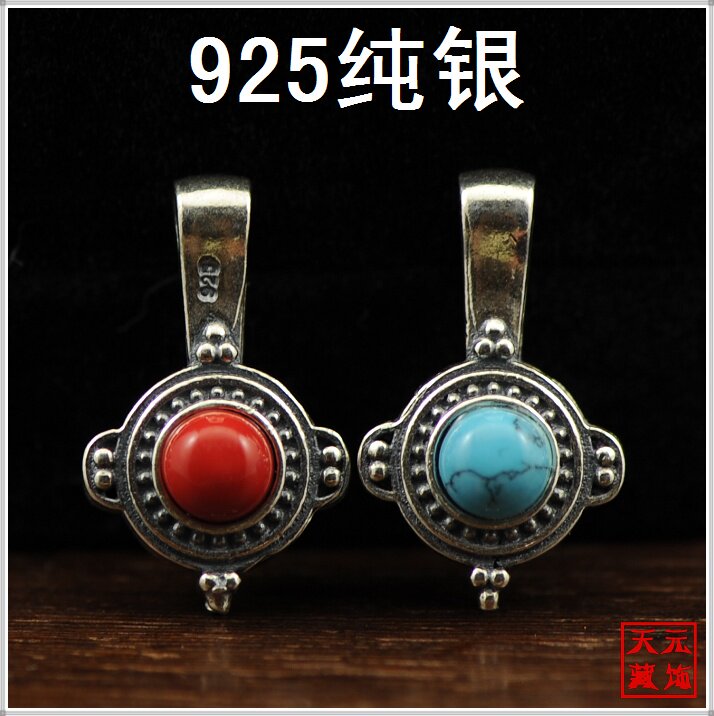 SS2【925纯银】镶嵌做旧款 卡子 记数夹 菩提DIY佛珠菩提配件配饰