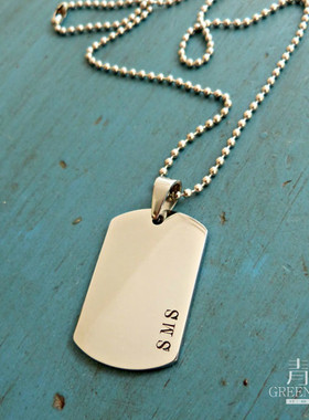 99纯银情侣军牌项链牌身份牌照片