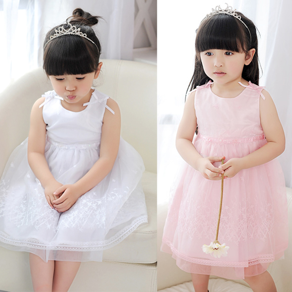 特价清货网纱蝴蝶结女童连衣裙