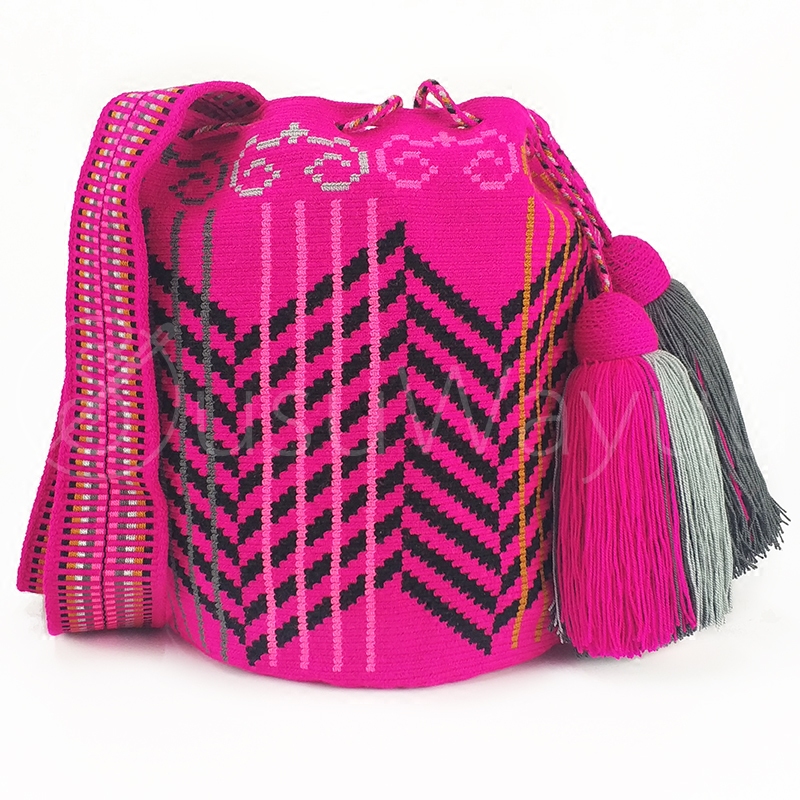 wayuu susu mama手工编织包单股中号单肩斜挎包水桶流苏女包斜