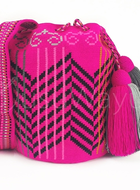 wayuu susu mama手工编织包单股中号单肩斜挎包水桶流苏女包斜跨