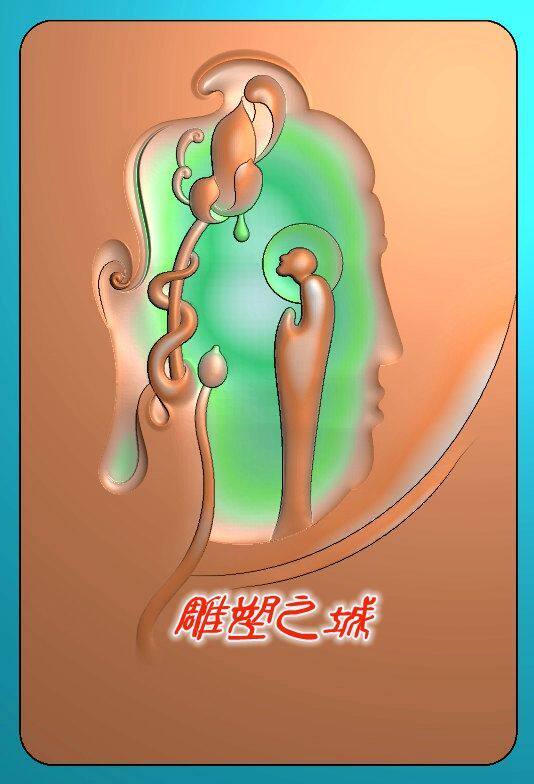 精雕图 灰度图 浮雕图 电脑雕刻图 抽象无相佛3