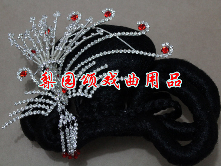 新款戏剧演出服装头饰京剧双光古装必用包头用品均码红娘卧凤发髻