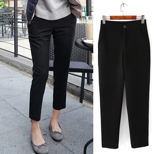 2025秋冬新款高腰九分哈伦裤女萝卜裤子宽松显瘦工服加绒休闲裤潮