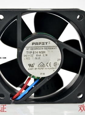 原装德国papst TYP614NGN 24V 2.1W 88mA 60*60*25MM高端设备风扇