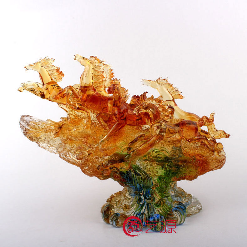 万马奔腾琉璃马摆件工艺品高档艺术家居客厅装饰开业庆典升迁升职