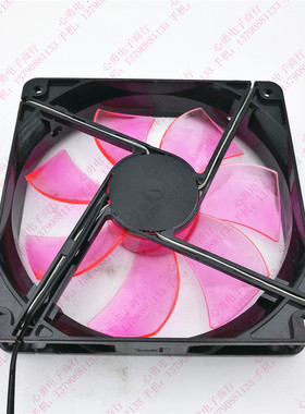 APEVIA 12V 炫彩LED发红光 静音电脑机箱水冷散热器2线风扇 12025