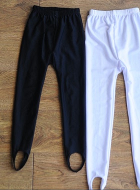 儿童健美裤 踩脚女童舞蹈服练功裤弹力踩脚裤芭蕾男童形体裤白色