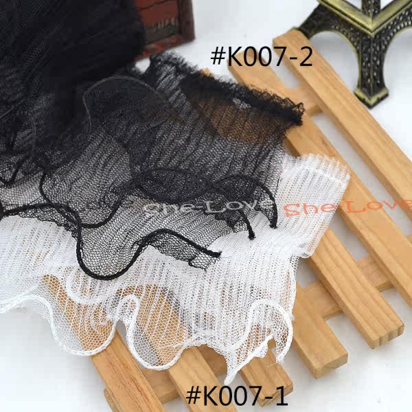 2 Yards 3 Layers Fabric White Black Lace Gathered Pleated Tr在類目 飾品/流行首飾/時尚飾品新, 其它首飾中 - 來自Buy2taobao.com提供專業的淘寶代購服務