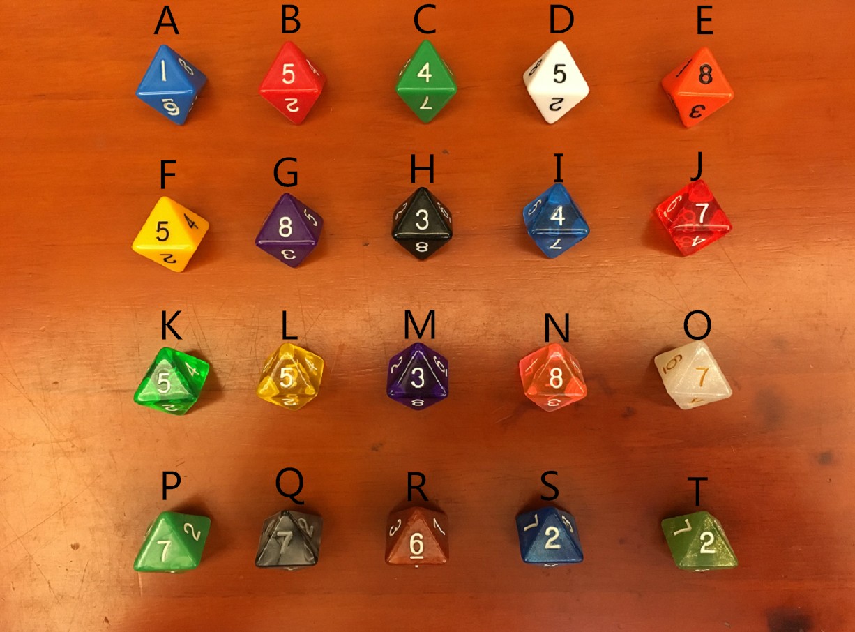 8面透明彩色多面骰子色子甩子桌游DND龙与地下城万智牌道具TRPG