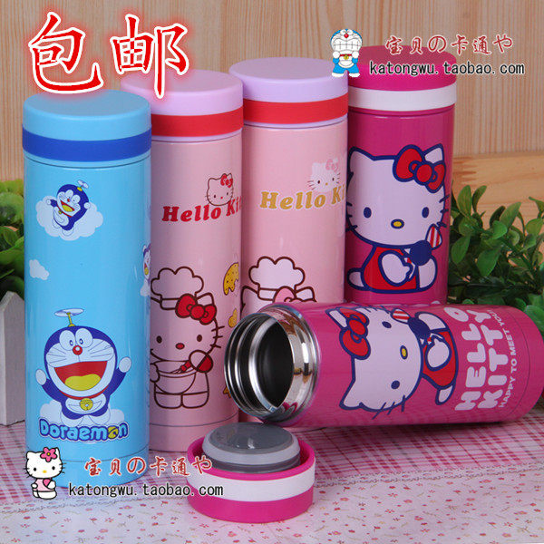 包邮hello kitty机器猫凯蒂猫新款不锈钢 直身杯 保温杯水杯 杯子