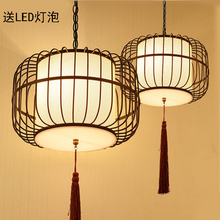 现代简约中式鸟笼吊灯创意仿古铁艺鸟笼灯笼客厅餐厅茶楼中式灯具