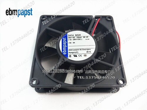 德国 EMBPAPST 3414 NGH 9025 9CM 9厘米 24V 3W 变频器散热风扇