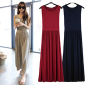 大裙摆长裙显瘦圆领背心连衣裙女大码 2026春夏莫代尔长裙韩版 修身