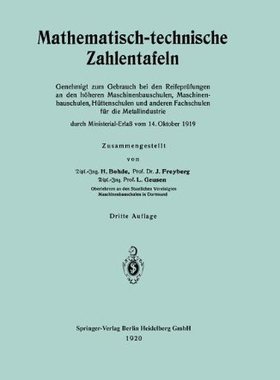 【预订】Mathematisch-Technische Zahlentafeln...