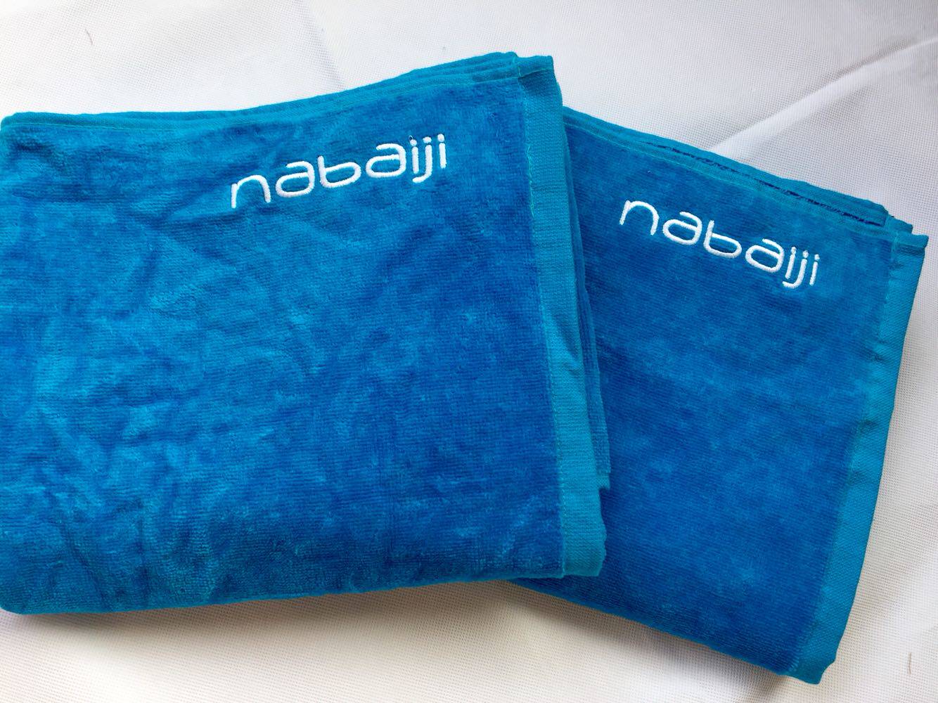 nabaiji迪卡浓儿童纯棉浴巾蓝色100*66