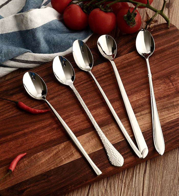 高品质欧单18-10不锈钢304长柄搅拌勺咖啡奶粉 砂冰甜品勺加厚40g